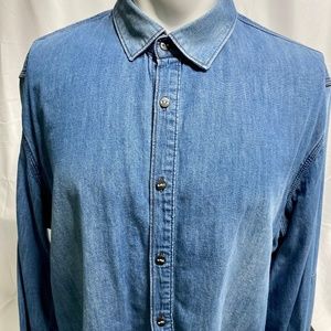 Scotch & Soda Denim Shirt with Wool Elbow Patches